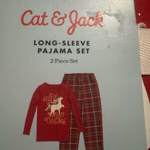 Cat & Jack Red and Plaid Pajama Set for Kids